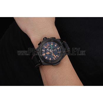 Cheap Swiss Hublot Big Bang Limited Edition Formula 1 Black And Orange Dial Black Case Black Fabric Strap  622884