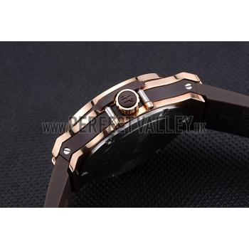 Cheap Hublot Big Bang King Rose Gold Bezel White Dial Brown Rubber Strap