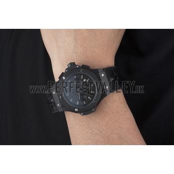 Hublot Big Bang Carbon Dial Carbon Case And Bezel Black Rubber Strap  622773