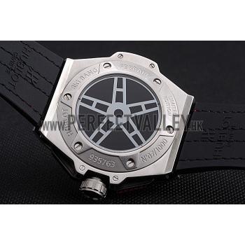 Hublot Big Bang Ferrari Black Dial Stainless Steel Case And Bezel Black Leather Strap  622768