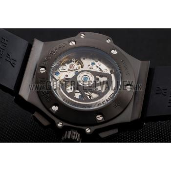 Swiss Hublot Big Bang Carbon Effect Dial Black Case Black Rubber Bracelet 1453902