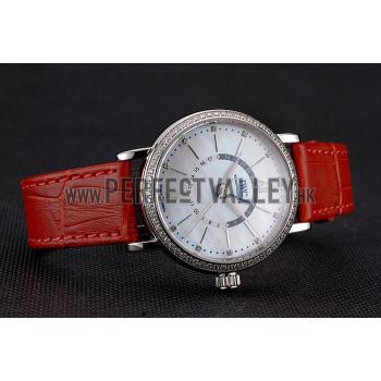 IWC Portofino Day And Night White Dial Stainless Steel Case Red Leather Strap