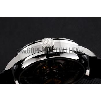 Replica Swiss IWC Portuguese White Dial Rose Gold Numerals Silver Case Black Leather Bracelet 1453910