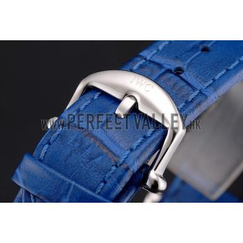 IWC Portofino Day And Night Pearl Dial Stainless Steel Case Blue Leather Strap