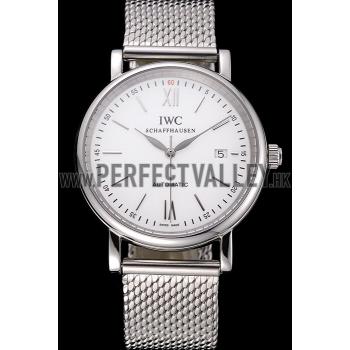 Swiss IWC Portofino Stainless Steel Case White Dial Steel Bracelet  622670