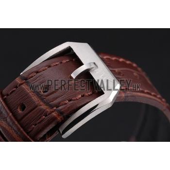 IWC Portofino Black Dial Stainless Steel Case Brown Leather Strap