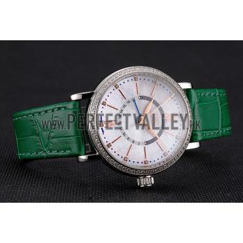 IWC Portofino Day And Night White Dial Stainless Steel Case Green Leather Strap Replica