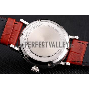 IWC Portofino Day And Night Pearl Dial Stainless Steel Case Red Leather Strap