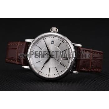 IWC Portofino Silver Dial Stainless Steel Case Brown Leather Strap