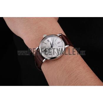 IWC Portofino Silver Dial Stainless Steel Case Brown Leather Strap