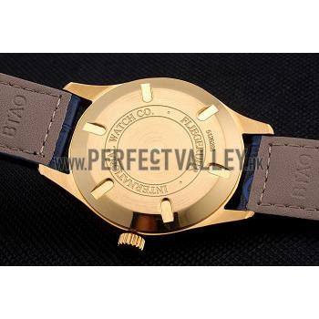 IWC Mark XVll Blue Dial Gold Stainless Steel Case Blue Leather Strap Replica