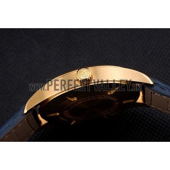 IWC Mark XVll Blue Dial Gold Stainless Steel Case Blue Leather Strap Replica