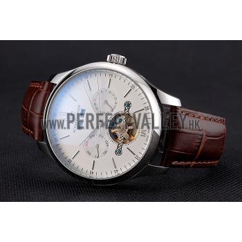 IWC Portofino Tourbillon White Dial Stainless Steel Case Brown Leather Strap