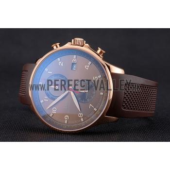 Replica IWC Portugieser Yacht Club Brown Dial Rose Gold Case Brown Rubber Strap