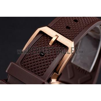 Replica IWC Portugieser Yacht Club Brown Dial Rose Gold Case Brown Rubber Strap