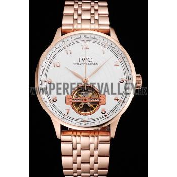 IWC Portugieser Tourbillon White Dial Rose Gold Numerals Rose Gold Case And Bracelet