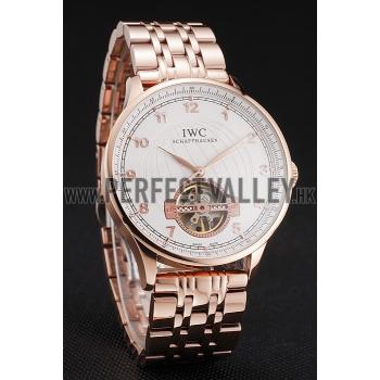 IWC Portugieser Tourbillon White Dial Rose Gold Numerals Rose Gold Case And Bracelet