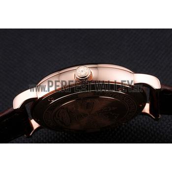 Swiss IWC Portofino Gold Case White Dial Brown Leather Bracelet  622668