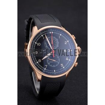 IWC Portugieser Yacht Club Black Dial Rose Gold Case Black Rubber Strap