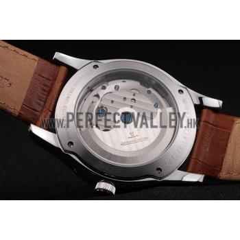 Jaeger Le Coultre Master Control Tourbillon White Dial Brown Leather Strap