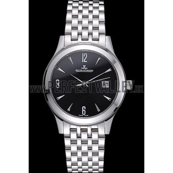 Jaeger LeCoultre Master Black Dial Stainless Steel Bezel Stainless Steel Band  622093