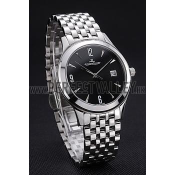 Jaeger LeCoultre Master Black Dial Stainless Steel Bezel Stainless Steel Band  622093