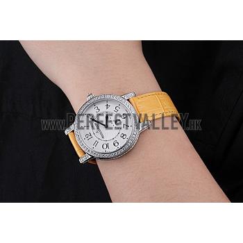 Jaeger LeCoultre Rendez-Vous White Dial Yellow  Leather Strap  622088