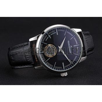 Jaeger-LeCoultre Master Flying Tourbillon Black Dial Stainless Steel Case Black Leather Strap  622777