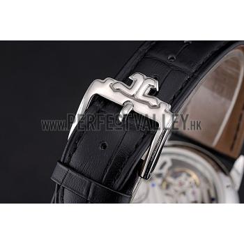 Jaeger-LeCoultre Master Flying Tourbillon Black Dial Stainless Steel Case Black Leather Strap  622777