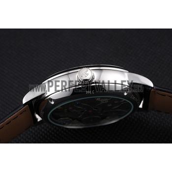 Jaeger-LeCoultre Master Flying Tourbillon Black Dial Stainless Steel Case Black Leather Strap  622777