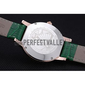 Jaeger LeCoultre Rendez-Vous White Dial Green Leather Strap  622085