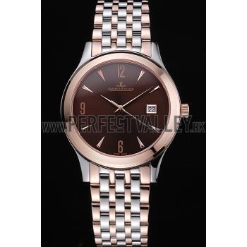 Jaeger LeCoultre Master Brown Dial Rose Gold Bezel Two Tone Band  622091 Replica