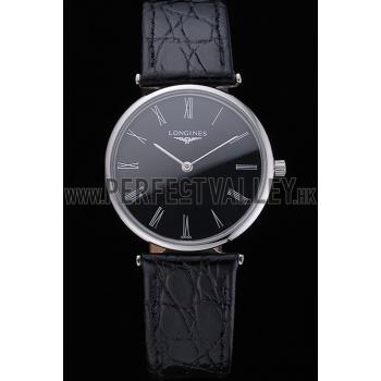 Longines La Grande Classique Black Dial Black Leather Band Homme  622131