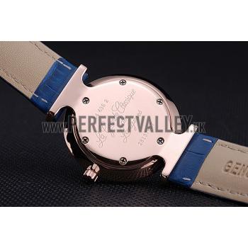 Replica Longines La Grande Classique Blue Round Dial Diamond Case Diamond Numerals Blue Leather Band  622386