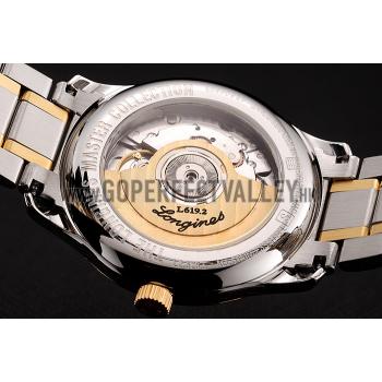 Swiss Longines Master White Dial Applied Indexes Hour Markers Two Tone Stainless Steel Bracelet 1453931