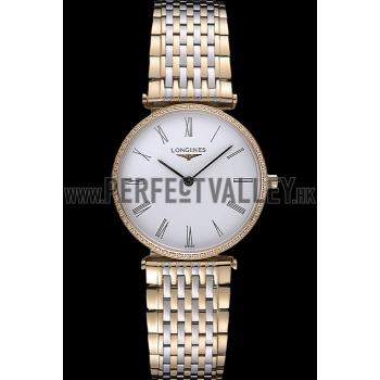 Cheap Longines La Grande Classique Two Tone Band White Dial Diamond Bezel Homme  622103