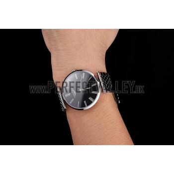 Replica Swiss Longines Grande Classique Black Dial Roman Numerals Stainless Steel Case And Bracelet