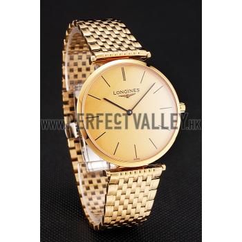 Swiss Longines Grande Classique Gold Dial Gold Case And Bracelet