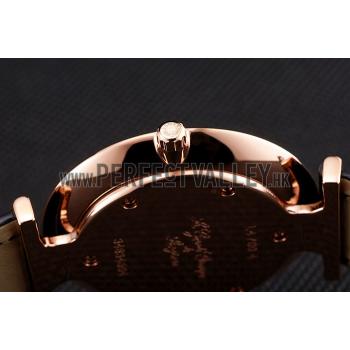 Swiss Longines Grande Classique White Dial Roman Numerals Rose Gold Case Black Leather Strap Replica