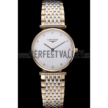 Longines La Grande Classique Two Tone Band White Dial Diamond Markers Homme  622101