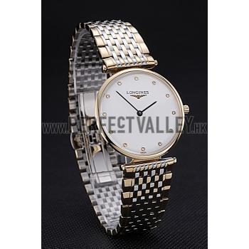 Longines La Grande Classique Two Tone Band White Dial Diamond Markers Homme  622101