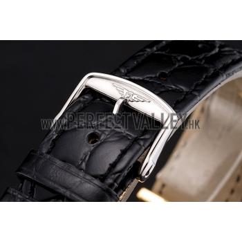 Swiss Longines Grande Classique Gold Dial Roman Numerals Gold Case Black Leather Strap