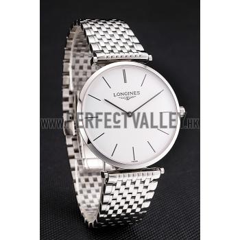 Swiss Longines Grande Classique White Dial Stainless Steel Case And Bracelet