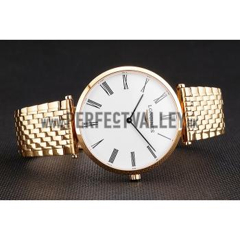 Swiss Longines Grande Classique White Dial Roman Numerals Gold Case And Bracelet