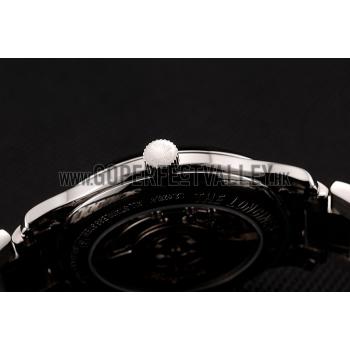 Replica Swiss Longines Master Black Dial Roman Numerals Hour Markers Stainless Steel Bracelet 1453933