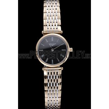 Longines La Grande Classique Two Tone Band Black Dial Femme  622098