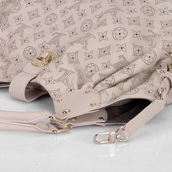 Louis Vuitton Mahina Leather M93059 Beige Cow Leather Cross Body Bag