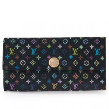 Louis Vuitton Monogram Multicolore M93748 Black Small Ladies Wallet Replica