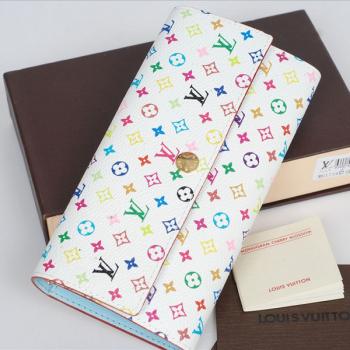 Replica Louis Vuitton Monogram Multicolore M61734 White Canvas Small Wallet HM00408