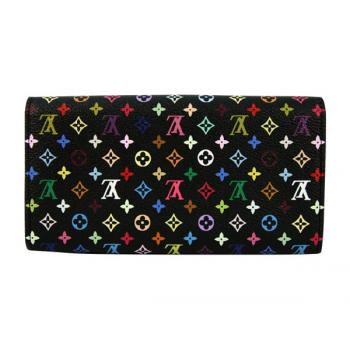 Cheap Louis Vuitton Monogram Multicolore M60005 Black Wallet Ladies